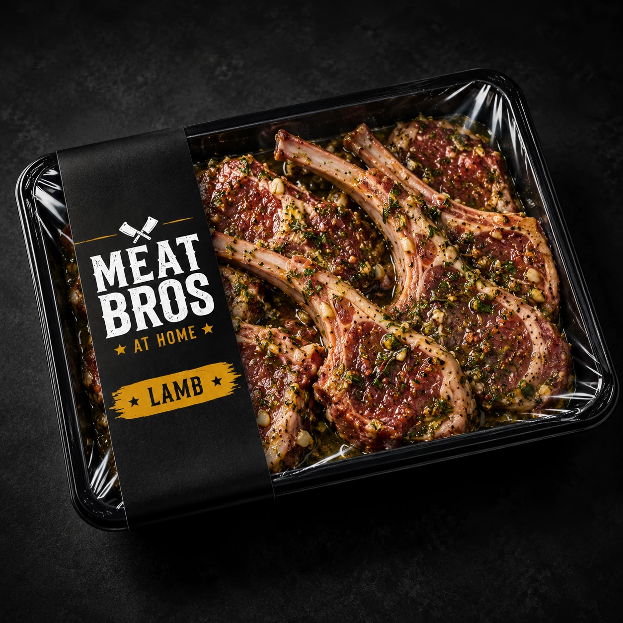 Illustrative Meat Bros marinated lamb packaging concept